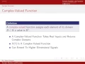 Complex and Complex-Valued Functions