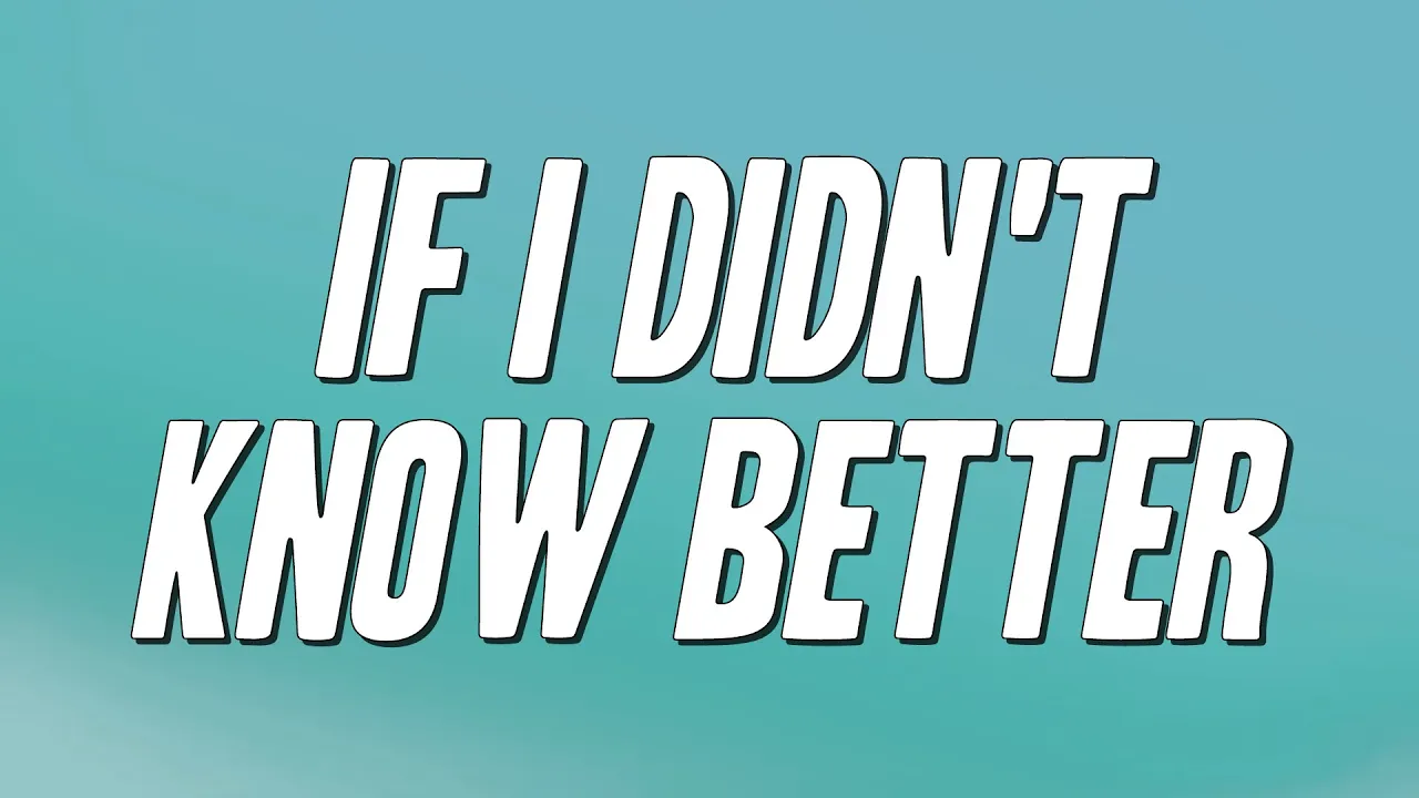 Luther Vandross - If I Didn't Know Better (Lyrics)