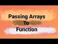 Passing array to function in C