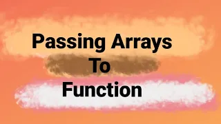 Passing array to function in C