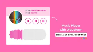 Music Player with Waveform in HTML CSS Javascript Code With Harsh