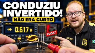 COMO TESTAR TRANSISTOR com Multímetro: Ele CONDUZIU Invertido (e Não Era Curto!) Eletronica Facil