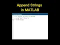 How to Append two Strings in MATLAB