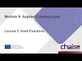 CHAISE Curriculum Module 9 Applied Cryptography - Lecture 2