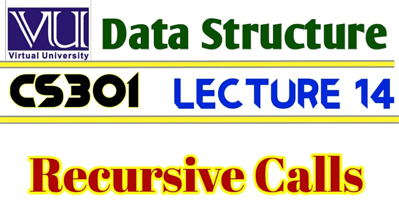 virtual University CS301 Data Structure Lecture 14 | Recursive Calls