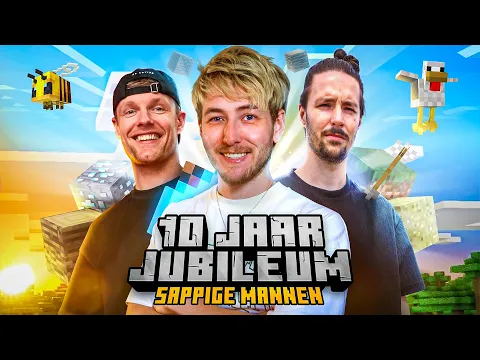 Video Thumbnail: SAPPIGE MANNEN 10 JAAR MINECRAFT JUBILEUM ft. @EnzoKnol  & @LinkTijger
