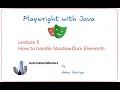 Lecture 5 - How to handle ShadowDom Elements in Playwright Java