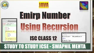 Emirp Number using Recursion in java ISC Computer