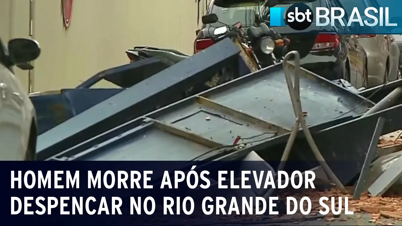 Homem morre após elevador de carga despencar no Rio Grande do Sul | SBT Brasil (08/01/24)