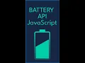 How to use Battery API in 1min Javascript