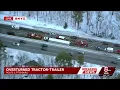 Sky 5 Heavy traffic after tractor-trailer overturns on Route 2 in Fitchburg