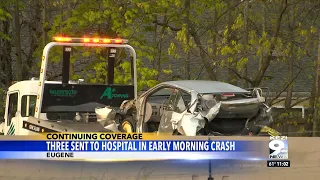 Three people sent to the hospital after Eugene Police say a Lane County Sheriff s patrol unit