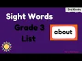 Third Grade Sight Words No Music Fluency Practice Sight Words 3rd Grade List