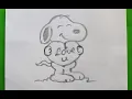 How to Drawing The Charlie Brown and Snoopy With Heart Snoopy with I Love U Hart Snoopy Drawing