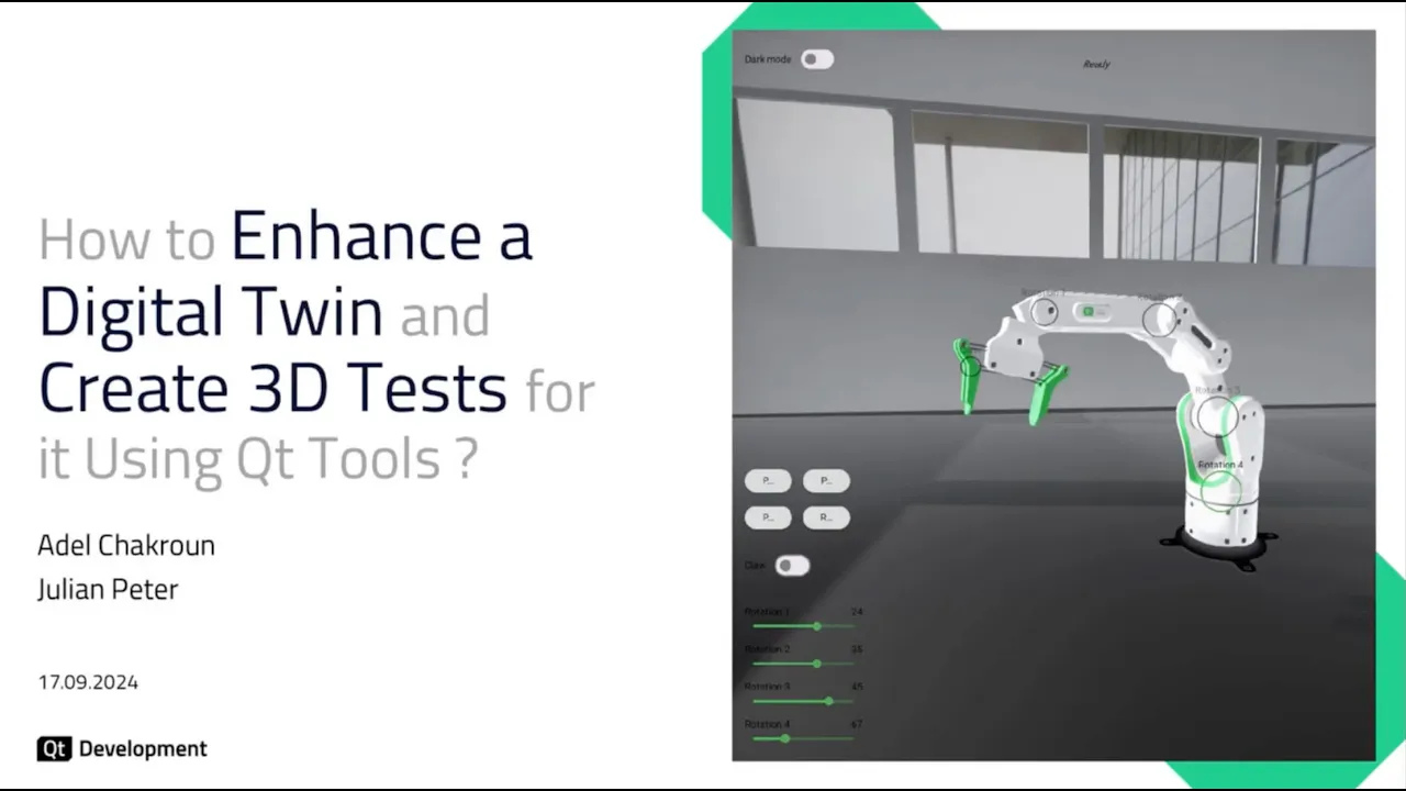 Webinar: How to Enhance a Digital Twin and Create 3D Tests for it Using Qt Tools? 