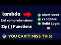 Stop Writing Slow Python Code Learn Lambda List Comprehension Zip FAST