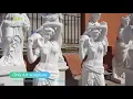 Cheap marble standing women goddess garden statue with flowerpots