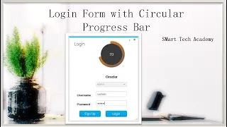 Login form with circular progress bar in C