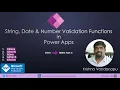String Date and Number Validation Functions in Power Apps