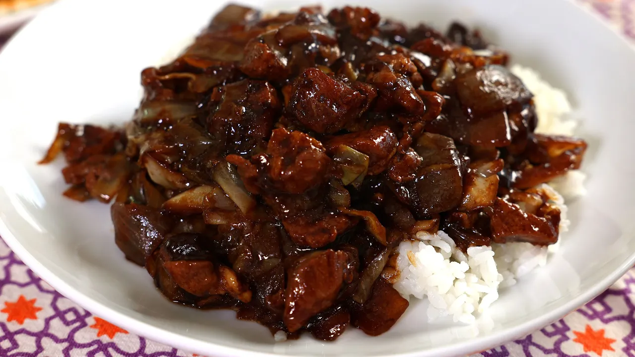 Rice with blackbean sauce (Jjajangbap: )