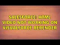 Salesforce HTML not working on Visualforce Rerender 2 Solutions