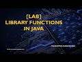 Library functions in Java Programming Language by Shahzad Ali