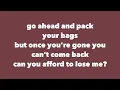 holly humberstone - can you afford to lose me (lyrics)
