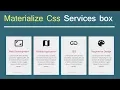 Materialize Css - Services card box design
