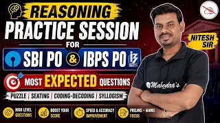 Reasoning Practice Session for SBI PO & IBPS PO 2026 | Pre + Mains Level Questions | Nitesh Sir #12