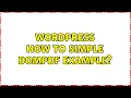 Wordpress How To Simple domPDF Example