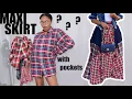DIY Plaid Maxi Skirt Upcycle Major Thrift Flip