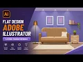 Living Room Flat Design Illustrator Tutorial
