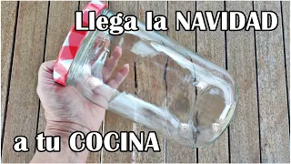 Decora tu COCINA en NAVIDAD reciclando FRASCOS