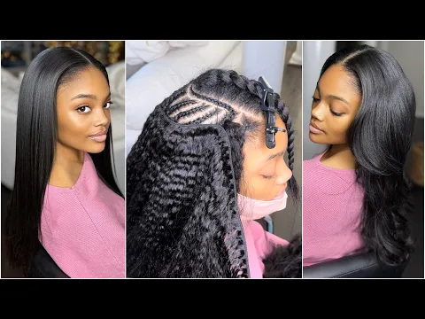 Download MP3 Updated Sew-in Tutorial | Kinky Straight Texture | ft. CurlsQueen