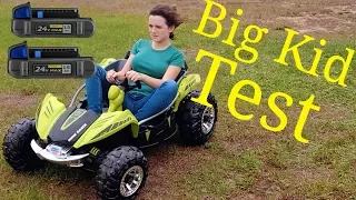 Power Wheels Dune Racer 24V 95lb Performance Test With 12 Cell 18650 Li-Ion