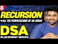 Ep8 - Find all the permutations of an array Recursion DSA series Codes in description