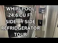 Whirlpool Refrigerator Tour 24 6 cu ft Side by Side Refrigerator W Ice Water Dispenser