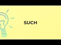 What is the meaning of the word SUCH