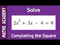 Solve 2x 2 3x 4 0 by Completing the Square