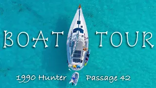 BOAT TOUR – Check out our Floating Home! – 1990 Hunter Passage 42 – Ep 34