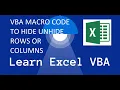 VBA Macro Code to Hide Unhide Rows or Columns