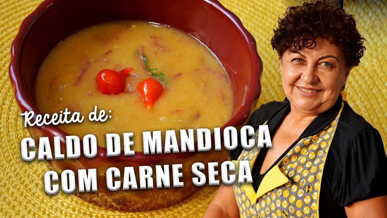 CALDO DE MANDIOCA COM CARNE MOÍDA E BACON