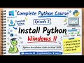 How to Install Python on Windows 11 Python Installation Guide 2026 Python Course 2