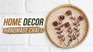DIY Jute Rope & Bamboo Stick Wall Hanging | Beautiful Floral Home Decor Craft Step-by-Step Tutorial