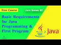 Basic Requirements for Java Programming First Program Java lessons for beginners Episode 02