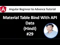 Angular Tutorial For Beginners 29 How to Use Material Table With API Data in Hindi