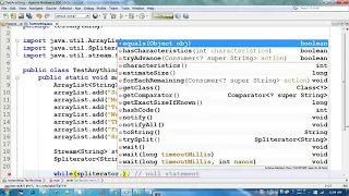 Java iterate the element of array using spliterator parallel