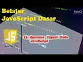 Belajar JavaScript Dasar - 14 Operator Typeof Pada JavaScript