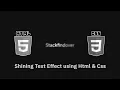 Shining Text Animation Effects using Html and CSS