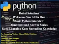 04 - 5 Important Basic Python Interview Questions and Answer Series Part 4 In Just 5 Minutes